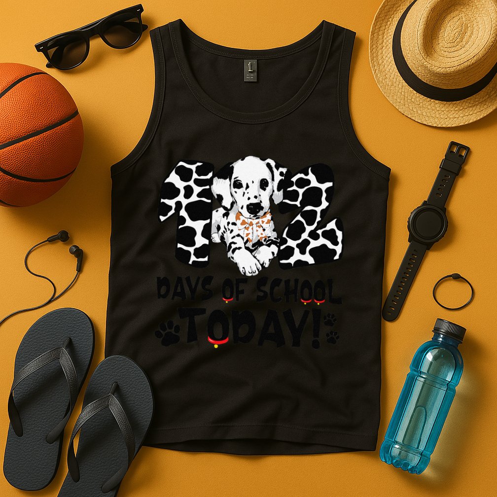 102 Days Of School Today Dalmatian Dog Funny 100th Day Tank Top