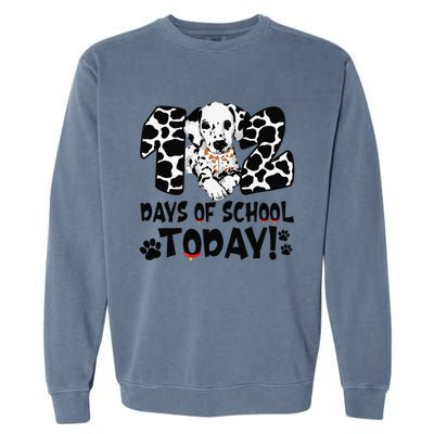 102 Days Of School Today Dalmatian Dog Funny 100th Day Garment-Dyed Sweatshirt