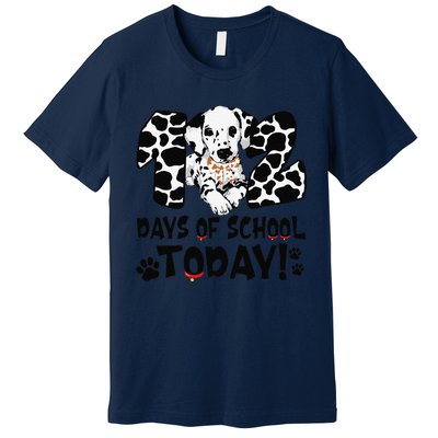 102 Days Of School Today Dalmatian Dog Funny 100th Day Premium T-Shirt