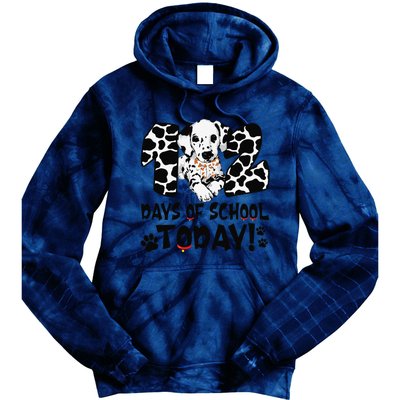 102 Days Of School Today Dalmatian Dog Funny 100th Day Tie Dye Hoodie