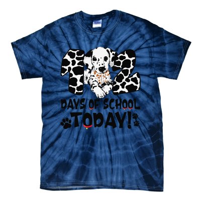 102 Days Of School Today Dalmatian Dog Funny 100th Day Tie-Dye T-Shirt