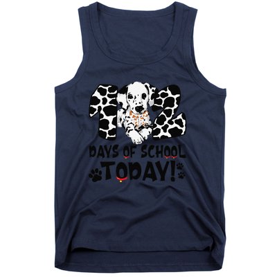 102 Days Of School Today Dalmatian Dog Funny 100th Day Tank Top