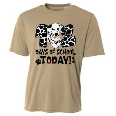 102 Days Of School Today Dalmatian Dog Funny 100th Day Cooling Performance Crew T-Shirt