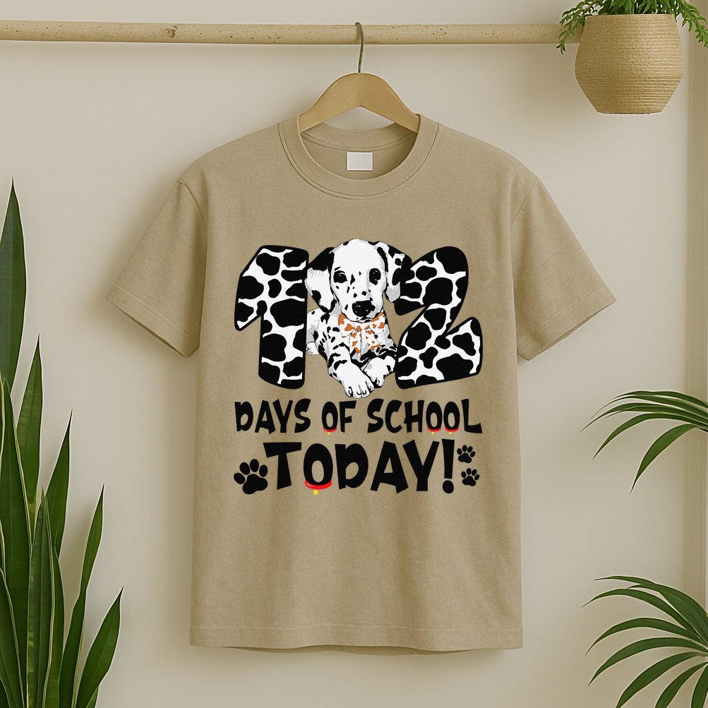 102 Days Of School Today Dalmatian Dog Funny 100th Day T-Shirt