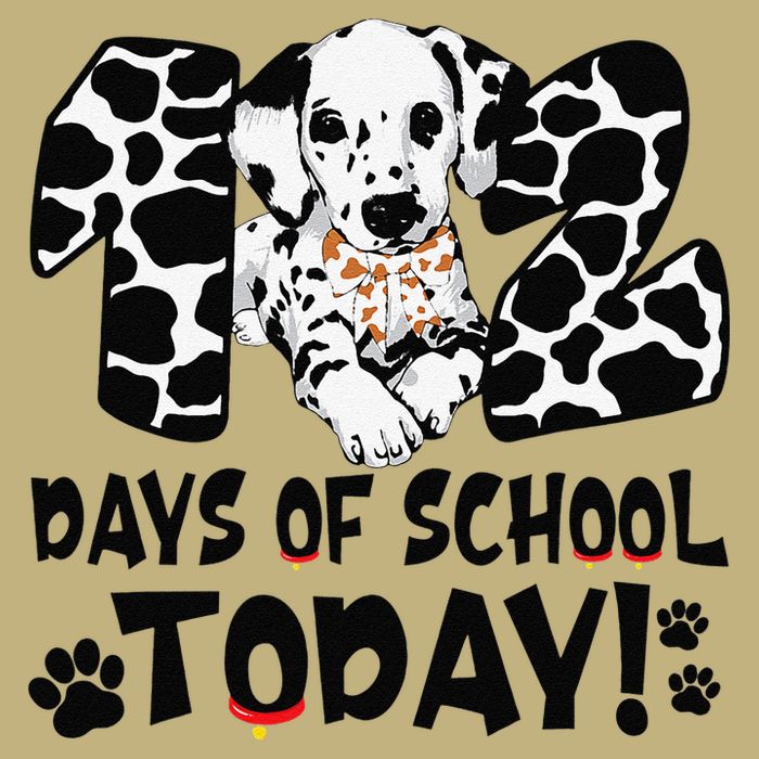 102 Days Of School Today Dalmatian Dog Funny 100th Day T-Shirt