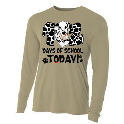 102 Days Of School Today Dalmatian Dog Funny 100th Day Cooling Performance Long Sleeve Crew