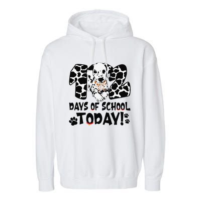 102 Days Of School Today Dalmatian Dog Funny 100th Day Garment-Dyed Fleece Hoodie