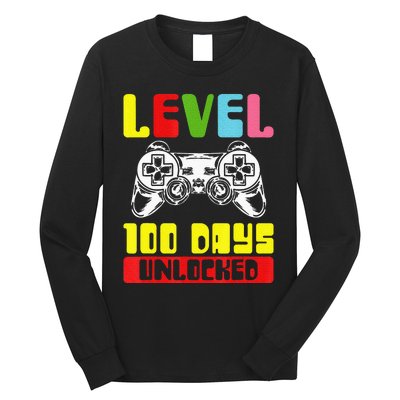 100 Days Of School Gamer Level 100 Days Unlocked Long Sleeve Shirt