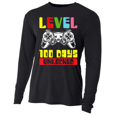 100 Days Of School Gamer Level 100 Days Unlocked Cooling Performance Long Sleeve Crew