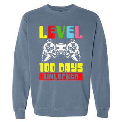 100 Days Of School Gamer Level 100 Days Unlocked Garment-Dyed Sweatshirt