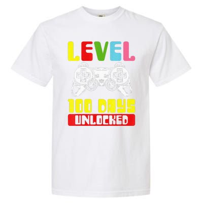 100 Days Of School Gamer Level 100 Days Unlocked Garment-Dyed Heavyweight T-Shirt