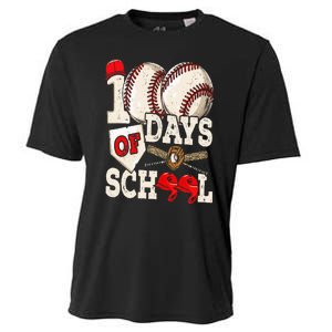 100 Days Of School Baseball 100th Day Of School Teacher Cooling Performance Crew T-Shirt