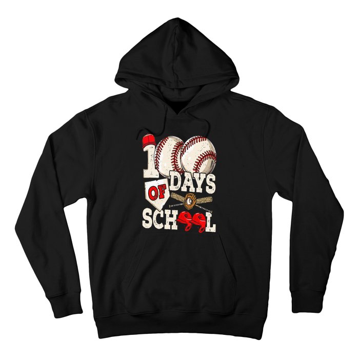 100 Days Of School Baseball 100th Day Of School Teacher Hoodie