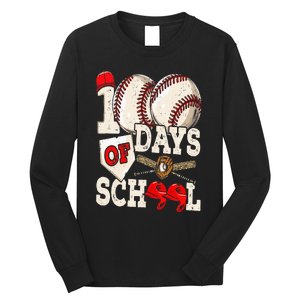 100 Days Of School Baseball 100th Day Of School Teacher Long Sleeve Shirt