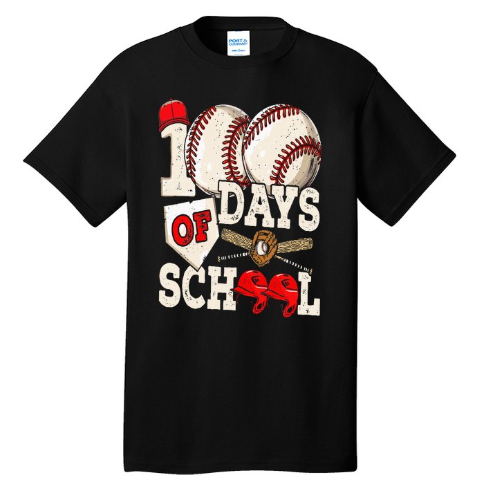 100 Days Of School Baseball 100th Day Of School Teacher Tall T-Shirt