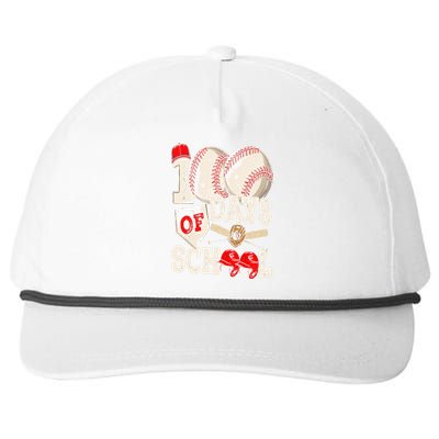 100 Days Of School Baseball 100th Day Of School Teacher Snapback Five-Panel Rope Hat