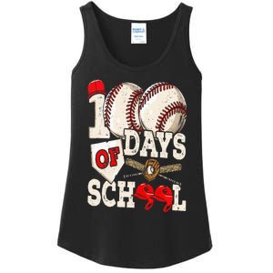 100 Days Of School Baseball 100th Day Of School Teacher Ladies Essential Tank