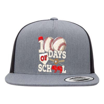 100 Days Of School Baseball 100th Day Of School Teacher Flat Bill Trucker Hat