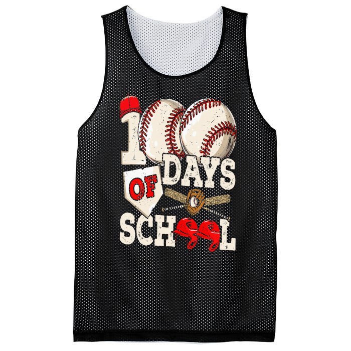 100 Days Of School Baseball 100th Day Of School Teacher Mesh Reversible Basketball Jersey Tank