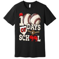 100 Days Of School Baseball 100th Day Of School Teacher Premium T-Shirt