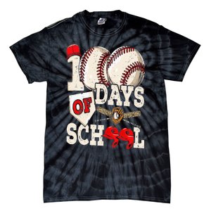 100 Days Of School Baseball 100th Day Of School Teacher Tie-Dye T-Shirt