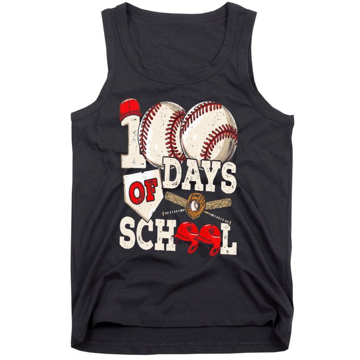 100 Days Of School Baseball 100th Day Of School Teacher Tank Top