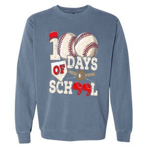 100 Days Of School Baseball 100th Day Of School Teacher Garment-Dyed Sweatshirt