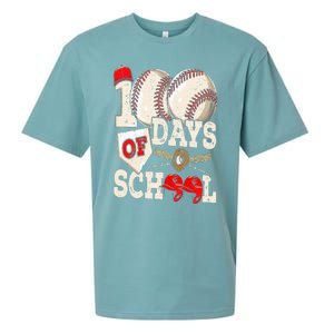 100 Days Of School Baseball 100th Day Of School Teacher Sueded Cloud Jersey T-Shirt