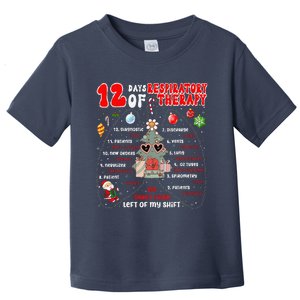 12 Days Of Respiratory Therapy Rt Christmas Pulmonologist Toddler T-Shirt