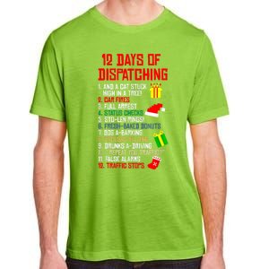 12 Days Of Dispatching Christmas Pajama Xmas Dispatcher Adult ChromaSoft Performance T-Shirt