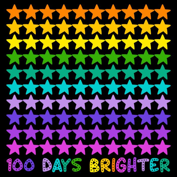 100 Days Of School Brighter Rainbow Star Doggie Tank