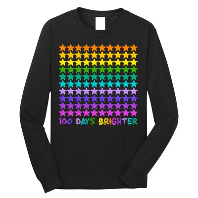 100 Days Of School Brighter Rainbow Star Long Sleeve Shirt