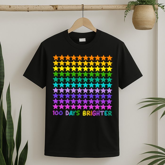 100 Days Of School Brighter Rainbow Star T-Shirt