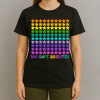 100 Days Of School Brighter Rainbow Star T-Shirt