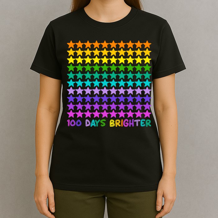 100 Days Of School Brighter Rainbow Star T-Shirt