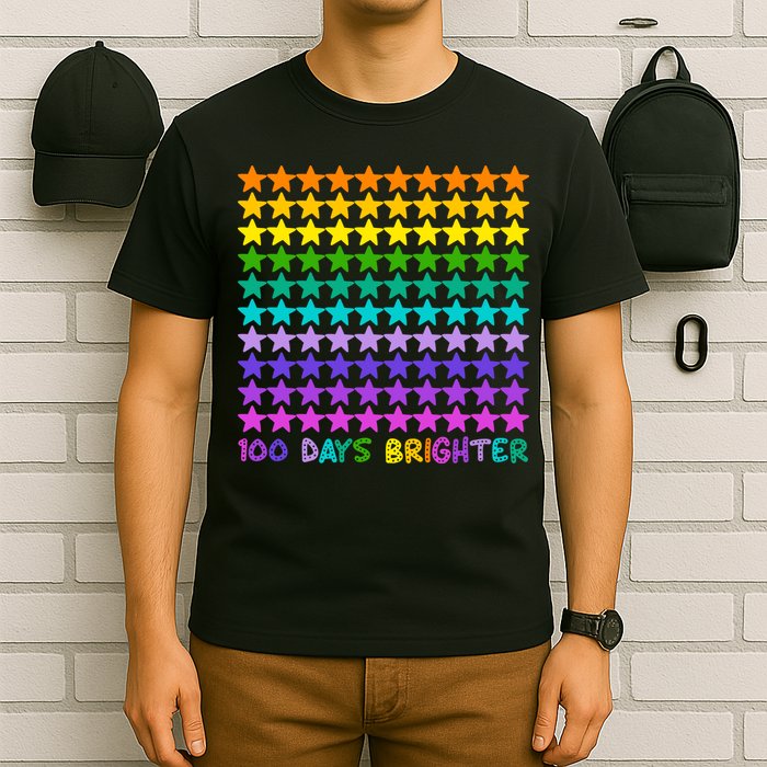 100 Days Of School Brighter Rainbow Star T-Shirt