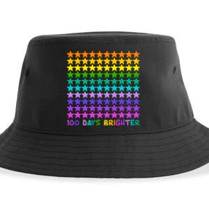 100 Days Of School Brighter Rainbow Star Sustainable Bucket Hat