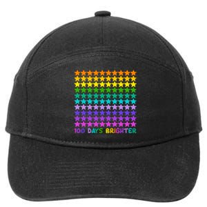 100 Days Of School Brighter Rainbow Star 7-Panel Snapback Hat