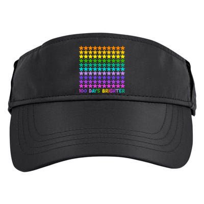 100 Days Of School Brighter Rainbow Star Adult Drive Performance Visor