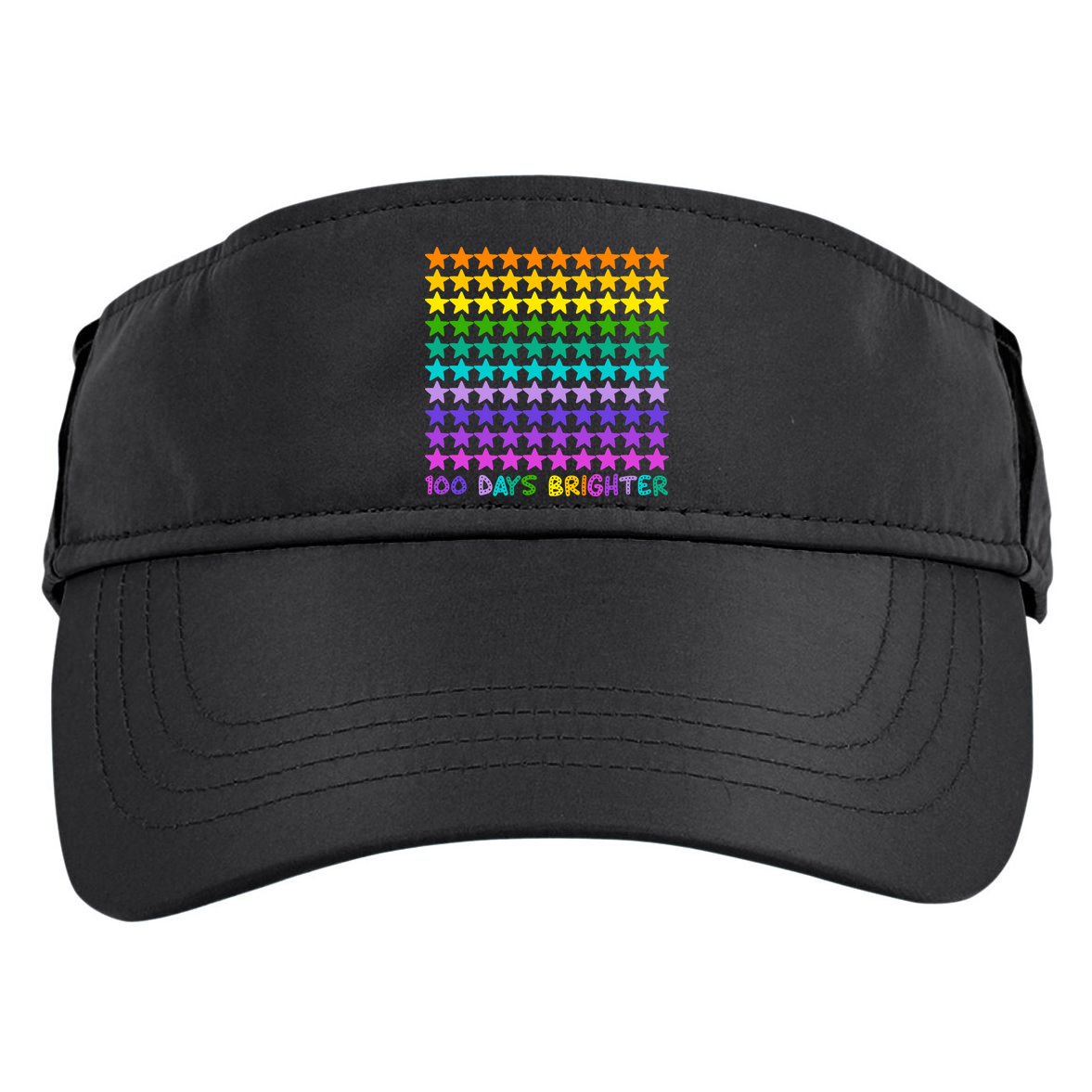 100 Days Of School Brighter Rainbow Star Adult Drive Performance Visor