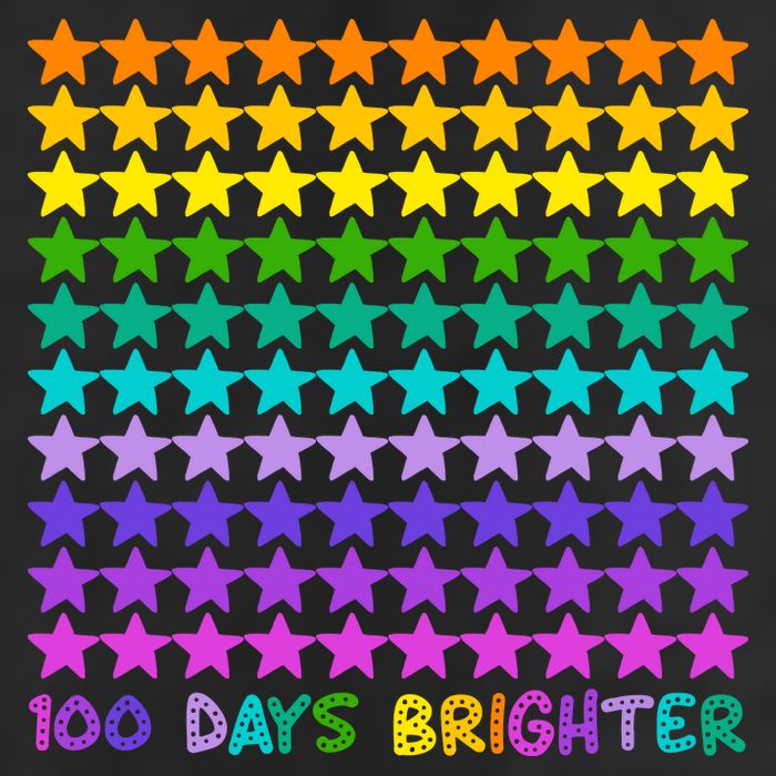 100 Days Of School Brighter Rainbow Star Adult Drive Performance Visor