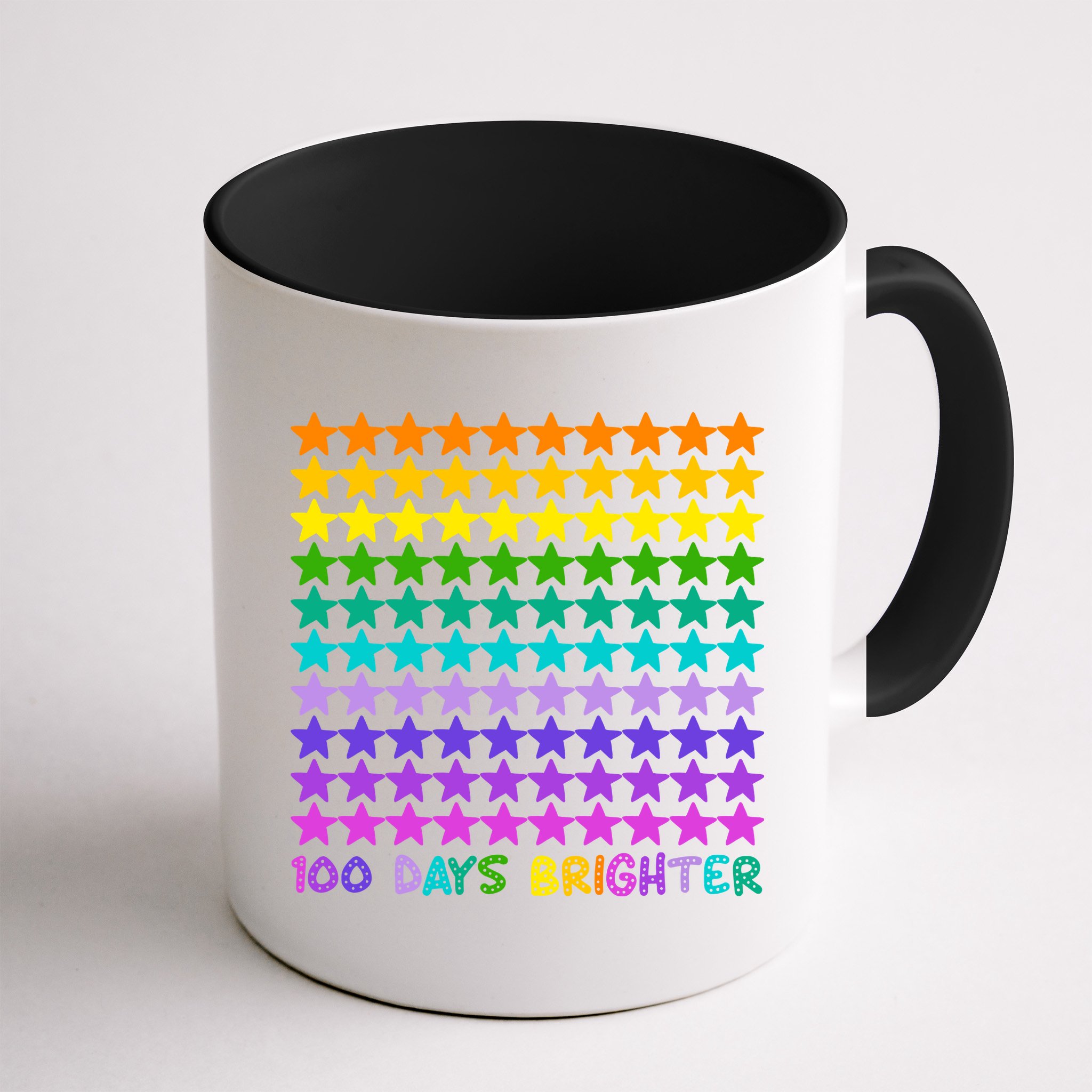 100 Days Of School Brighter Rainbow Star Mug