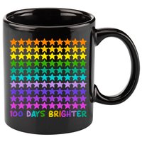 100 Days Of School Brighter Rainbow Star 11oz C Handle Ceramic Mug