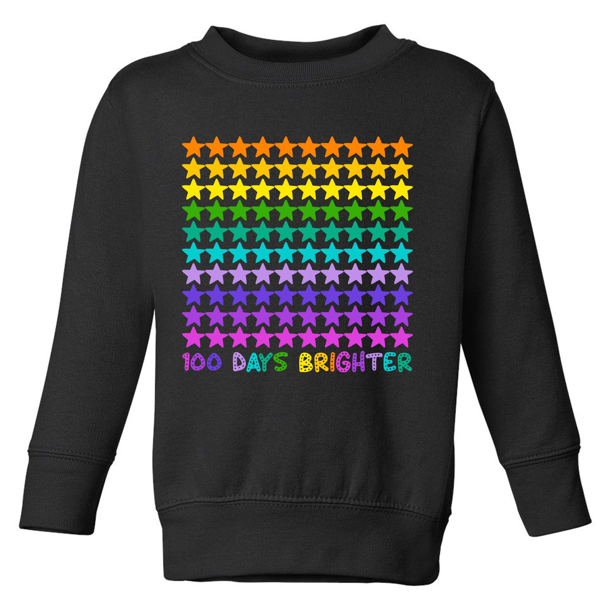 100 Days Of School Brighter Rainbow Star Toddler Sweatshirt