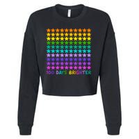 100 Days Of School Brighter Rainbow Star Cropped Pullover Crew