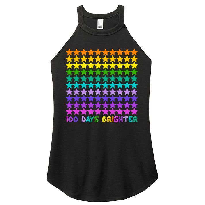 100 Days Of School Brighter Rainbow Star Women's Perfect Tri Rocker Tank