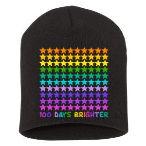 100 Days Of School Brighter Rainbow Star Short Acrylic Beanie