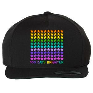 100 Days Of School Brighter Rainbow Star Wool Snapback Cap