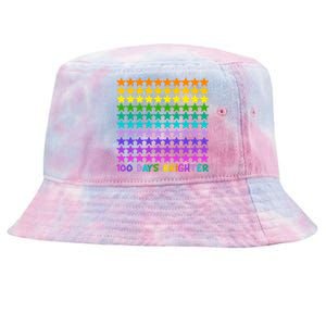 100 Days Of School Brighter Rainbow Star Tie-Dyed Bucket Hat