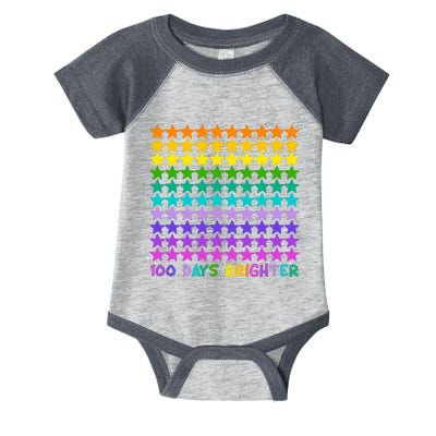 100 Days Of School Brighter Rainbow Star Infant Baby Jersey Bodysuit